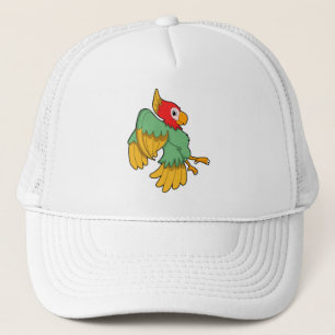 Parrot with red Head Trucker Hat