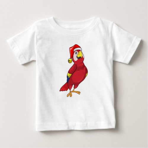 Parrot with Santa hat Baby T_Shirt