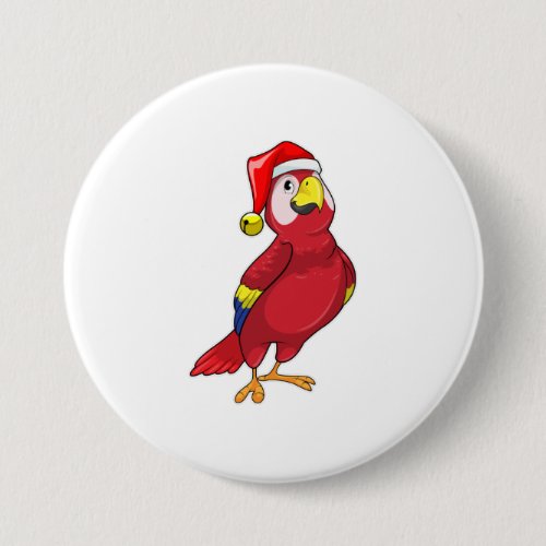 Parrot with Santa hat Button