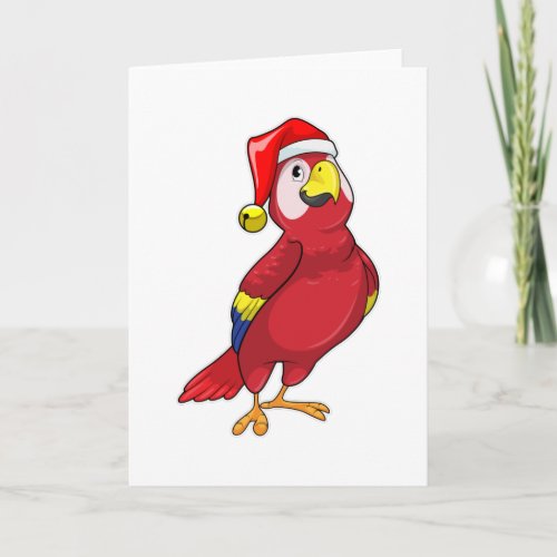 Parrot with Santa hat Card