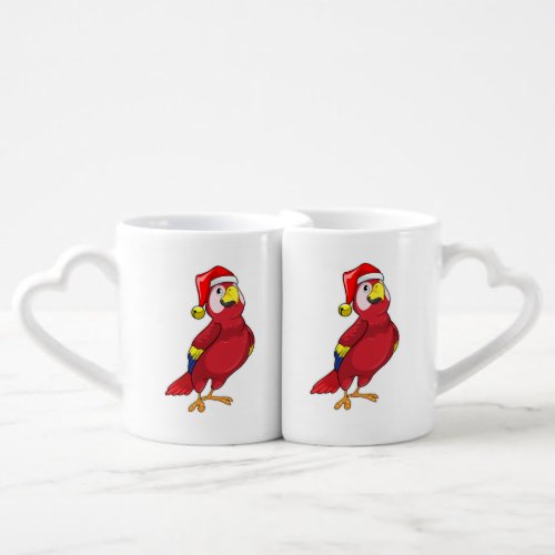 Parrot with Santa hat Coffee Mug Set