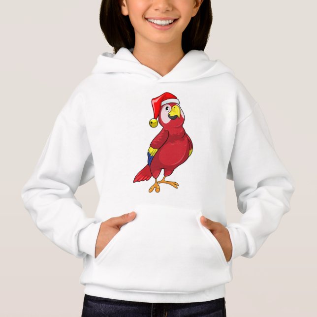 Parrot with Santa hat Hoodie (Front)