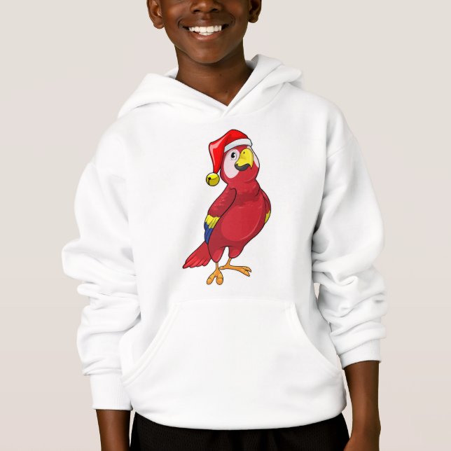 Parrot with Santa hat Hoodie (Front)