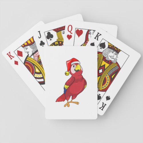 Parrot with Santa hat Playing Cards