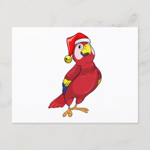 Parrot with Santa hat Postcard