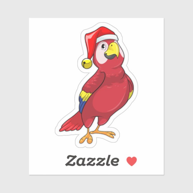 Parrot with Santa hat Sticker (Sheet)