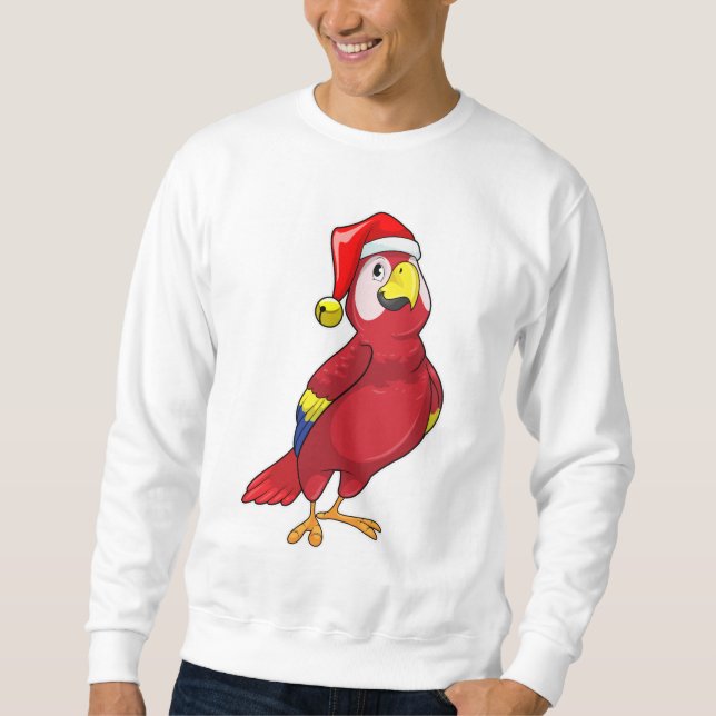 Parrot with Santa hat Sweatshirt (Front)
