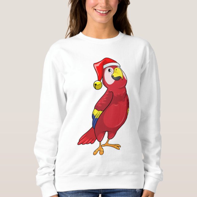 Parrot with Santa hat Sweatshirt (Front)