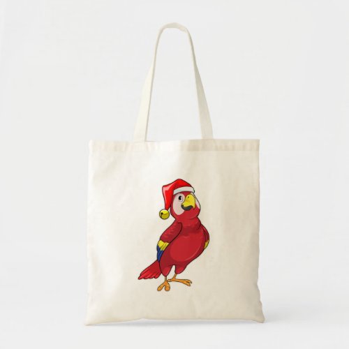 Parrot with Santa hat Tote Bag