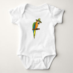 Parrot with Straw hat Baby Bodysuit