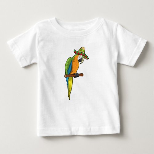 Parrot with Straw hat Baby T_Shirt