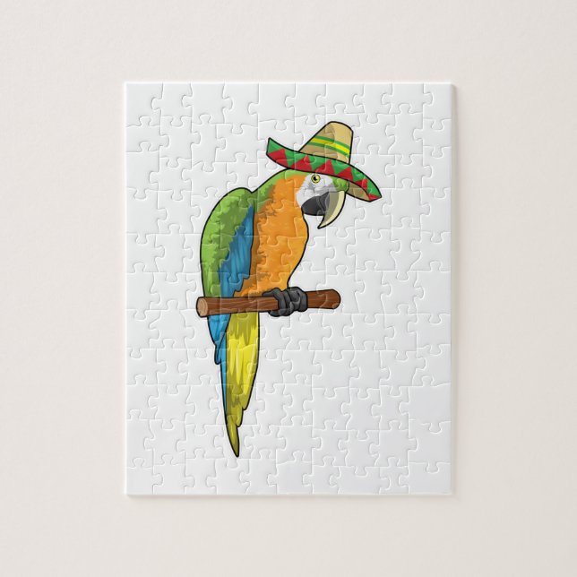Parrot with Straw hat Jigsaw Puzzle (Vertical)