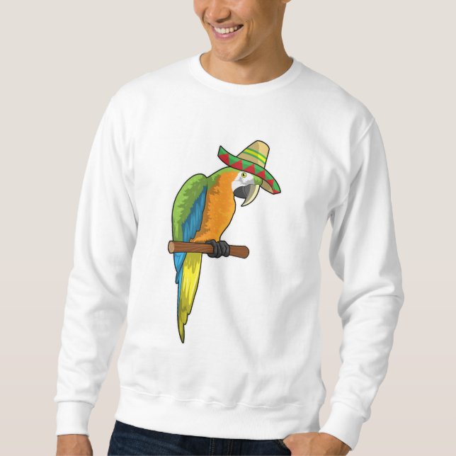 Parrot with Straw hat Sweatshirt (Front)