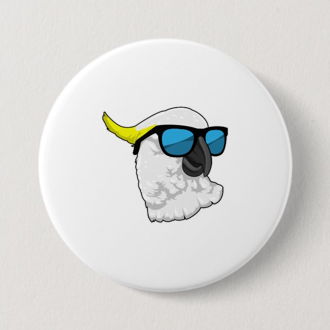 Parrot with Sunglasses Button (Front)