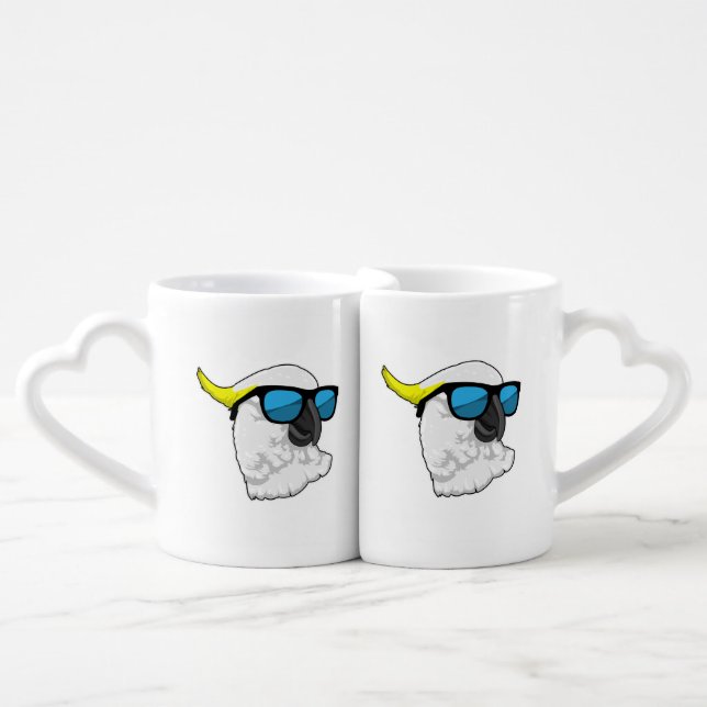Parrot with Sunglasses Coffee Mug Set (Front Nesting)