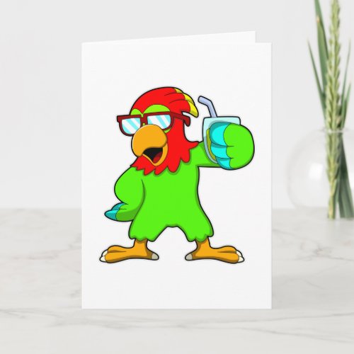 Parrot with Sunglasses  Drink Card