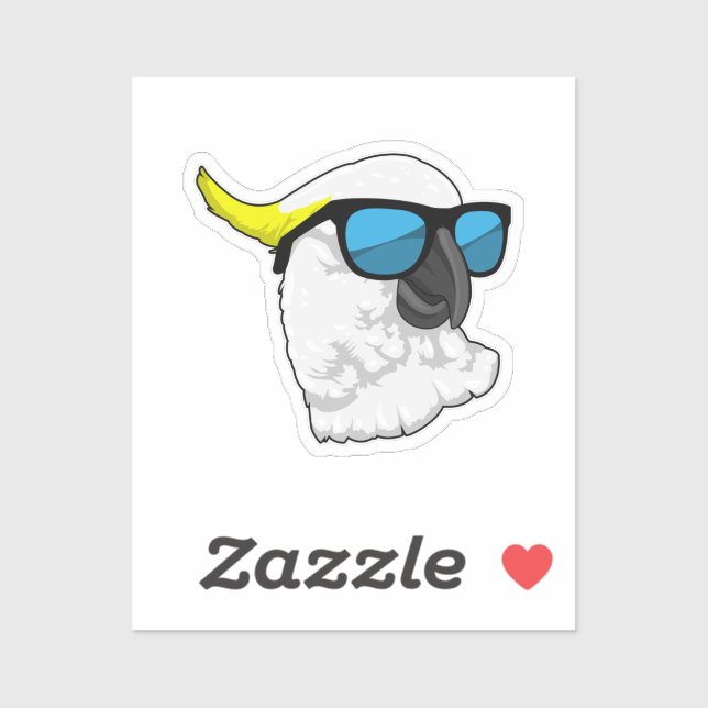 Parrot with Sunglasses Sticker (Sheet)