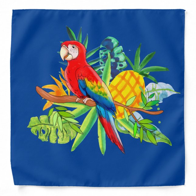 parrot with tropical plants bandana (Front)