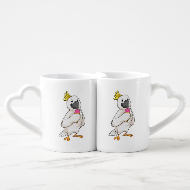 Parrot with Waffle ice cream Coffee Mug Set (Front Nesting)