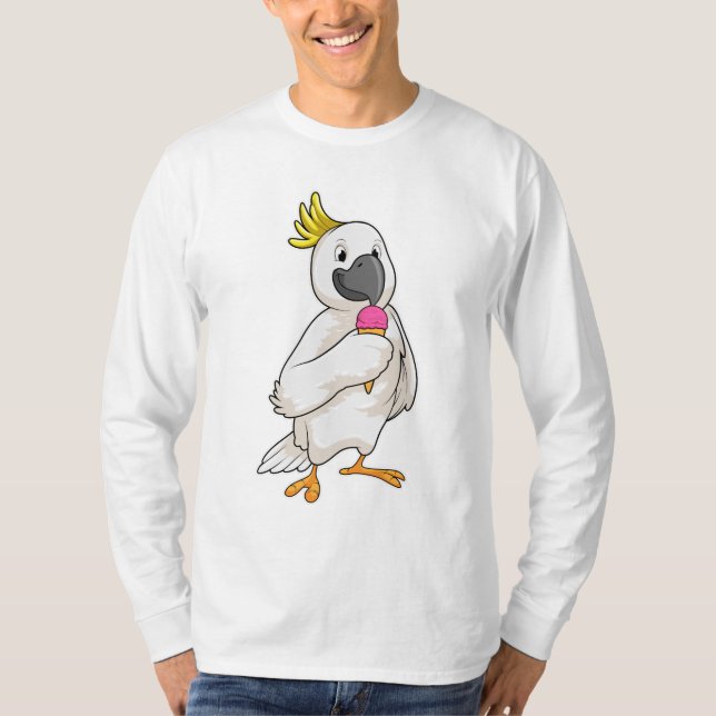 Parrot with Waffle ice cream T-Shirt (Front)