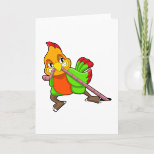 Parrot with Worm Card