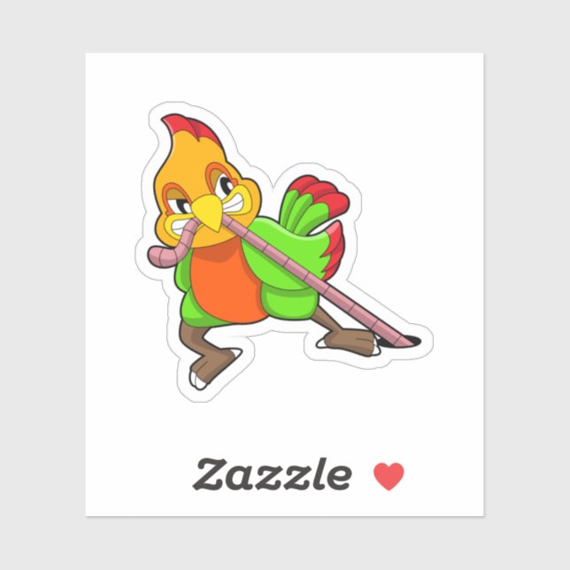 Parrot with Worm Sticker (Sheet)