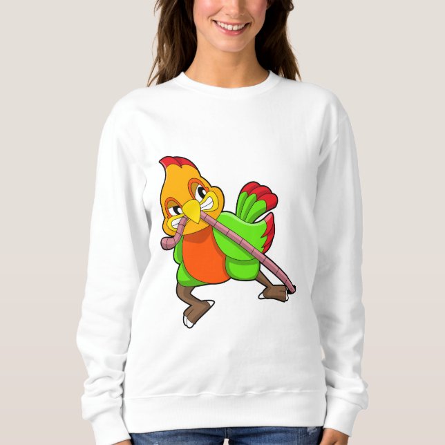 Parrot with Worm Sweatshirt (Front)