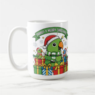 Parrot-y Merry Christmas – Cute Festive Parrot Hol Coffee Mug