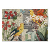 Parrot Yellow Tropical Antique Flower (Front Horizontal)