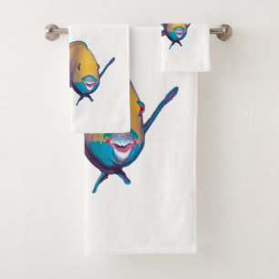 Parrotfish - Abstract Design - Cut out of photo Bath Towel Set