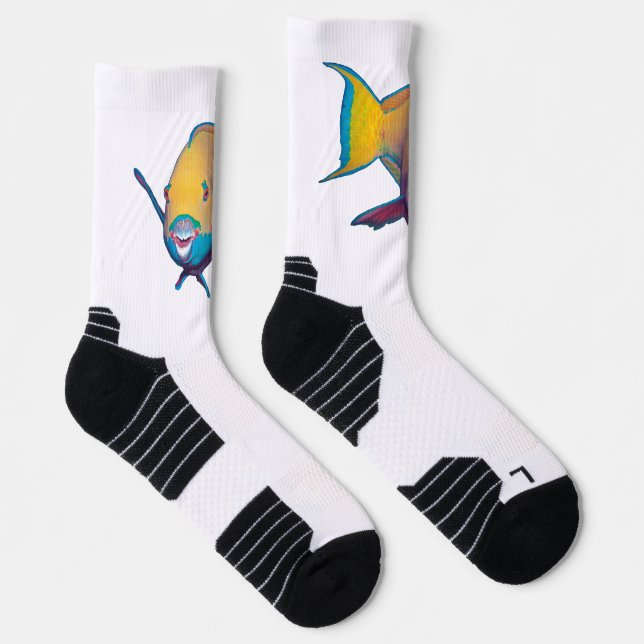Parrotfish - Abstract Design - Cut out of photo |  Socks (Right)
