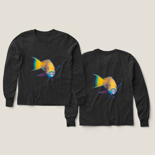 Parrotfish - Abstract Design - Cut out of photo |  Tri-Blend Shirts (Design Front & Back)