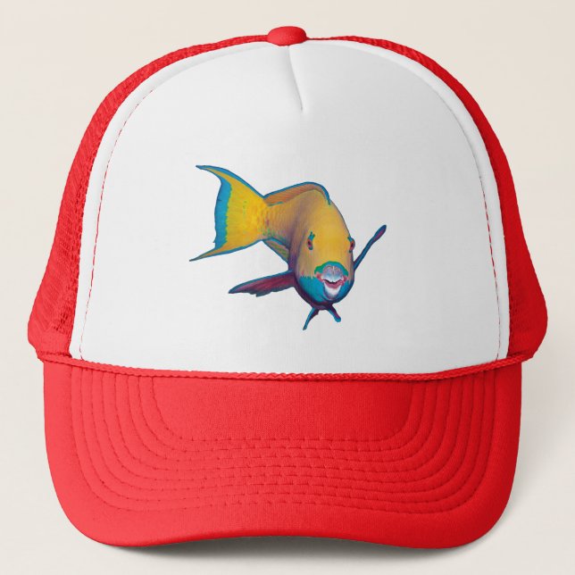 Parrotfish - Abstract Design - Cut out of photo |  Trucker Hat (Front)