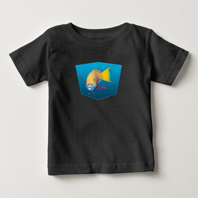 Parrotfish - Design gradient blue background |  Baby T-Shirt (Front)