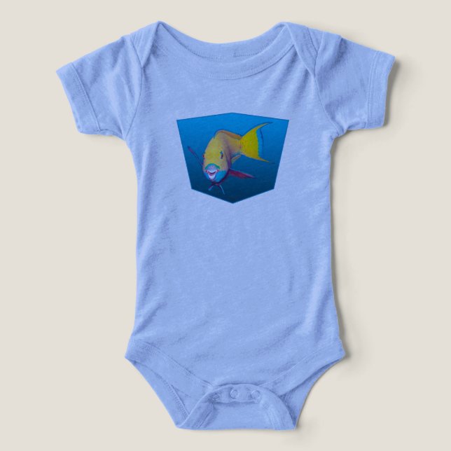 Parrotfish - Design gradient blue background |  Infant T-shirt (Design Front)