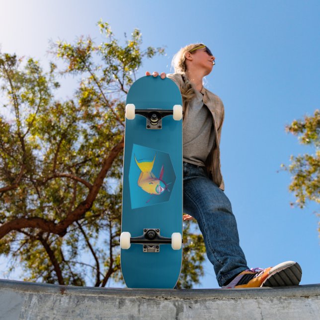 Parrotfish - Design gradient blue background |  Skateboard (Outdoor 1)