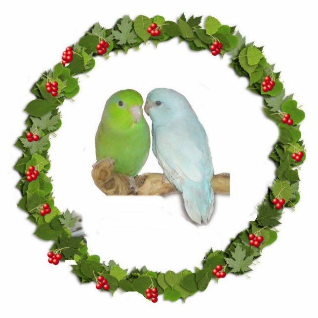 Parrotlet Christmas Wreath Statuette (Front)