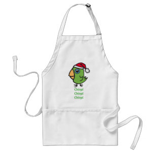 Parrotlet in Santa hat Adult Apron