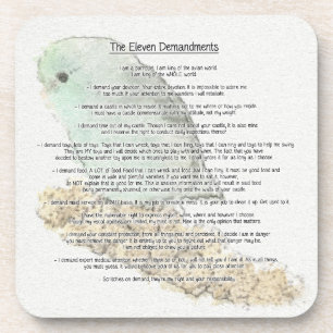Parrotlets' Eleven Demandments Beverage Coaster