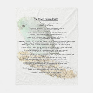 Parrotlets' Eleven Demandments Fleece Blanket