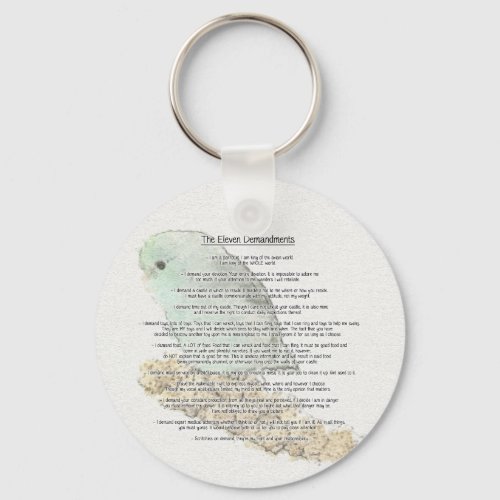 Parrotlets Eleven Demandments Keychain