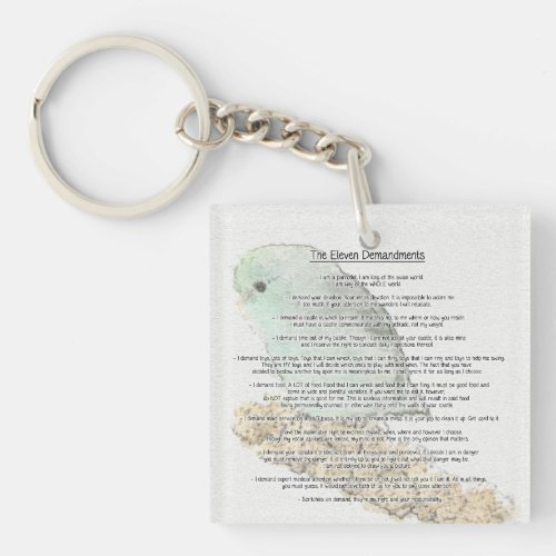 Parrotlets Eleven Demandments Keychain