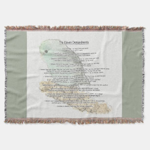 Parrotlets' Eleven Demandments Throw Blanket