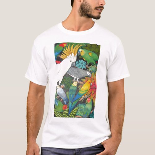 Parrots and Bromeliads T Shirt