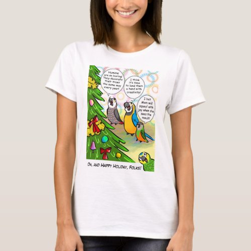Parrots and Christmas tree T_Shirt