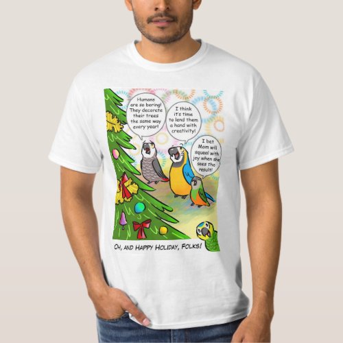 Parrots and Christmas tree T_Shirt