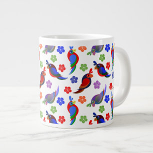 Parrots and Flowers Giant Coffee Mug