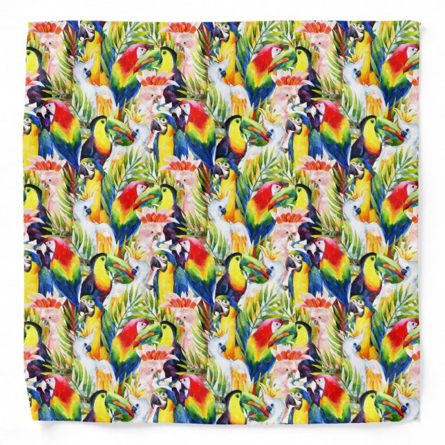 Parrots And Palm Leaves Bandana (Front)
