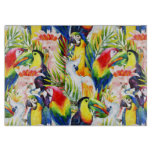 Parrots And Palm Leaves Cutting Board