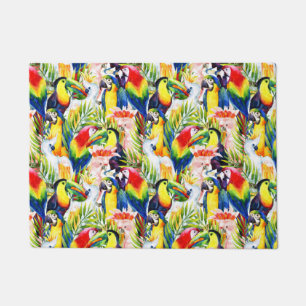 Parrots And Palm Leaves Doormat